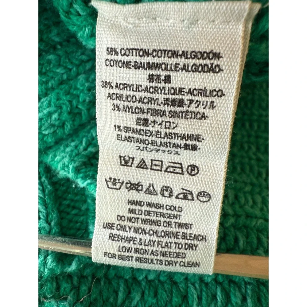 Free People Take Over Me Chunky Oversized‎ Slouchy Knit Sweater Green XS/S Boho